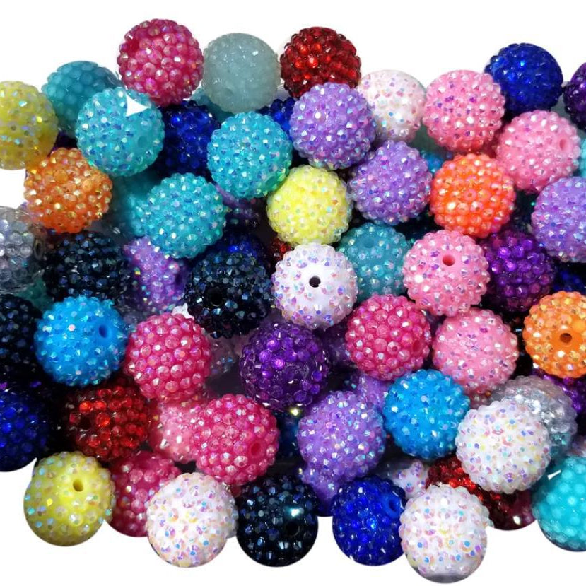 Wholesale 10pcs Random Resin Drill Balls Bubblegum Beads